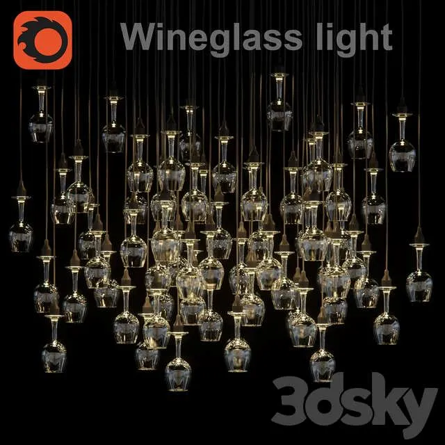 3dSky Wineglass Light 3D Object