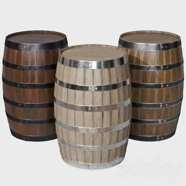 3dSky Wooden Barrels 3D Object
