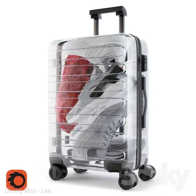 3dSky Xiaomi 90 Points Supreme Transparent Suitcase 3D Object